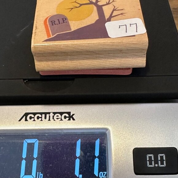 Halloween Tombstone Tree Rubber Stamp Spooky Graveyard Card Making Scrapbooking - Picture 6 of 6